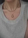 Gold Plated Zwarte Kralen Ketting Minuit
