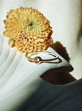 Delicate Yellow Citrine Ring Keala, Silver
