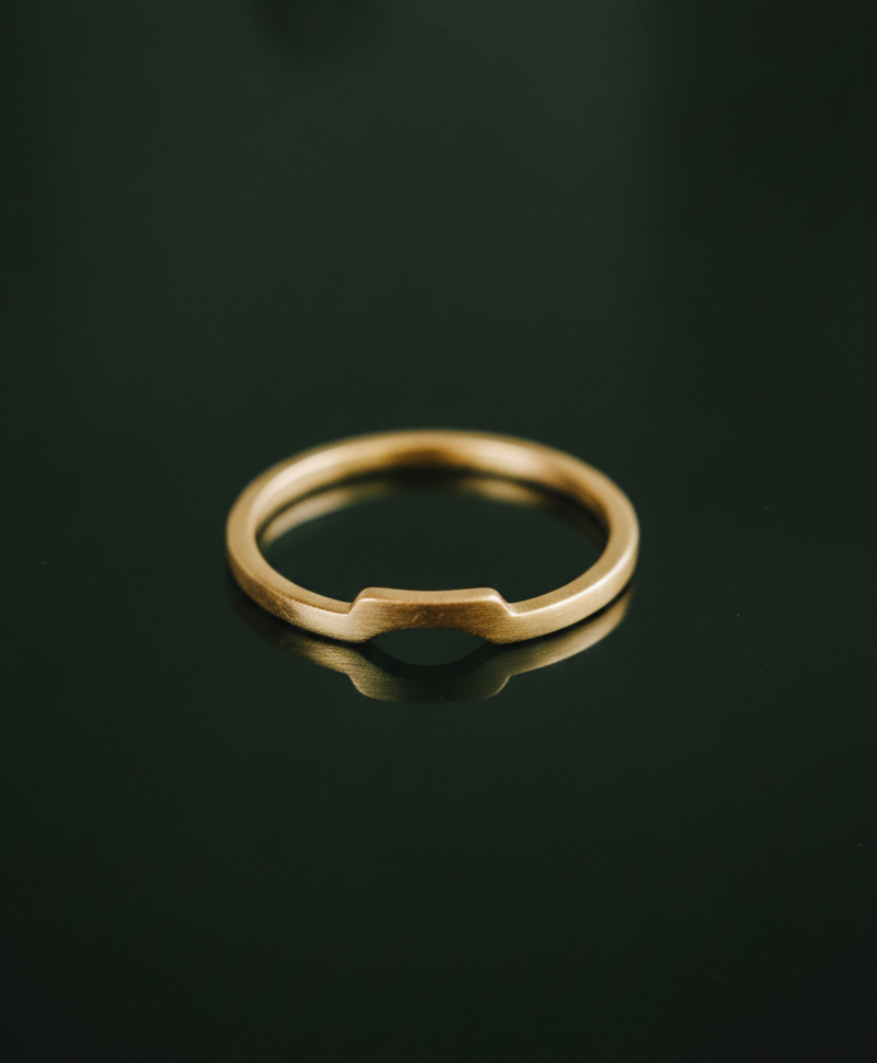 Square Stackable Ring Elgiva, Gold Plated