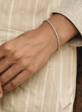 Bracelet torsadé Makana, argent
