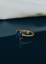 Twisted Lapis Lazuli Ring Rumi, Gold Plated