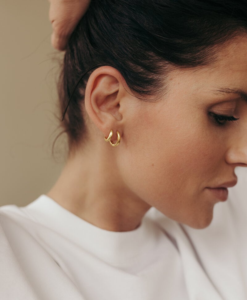 Enkele Gold Plated Hoefijzer Hoop Hisa Small