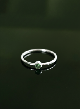 Bague Argent Quartz Vert Empilable Keala