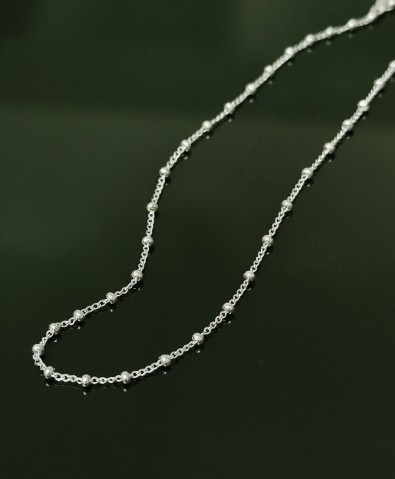 Collier Chaîne Argent Billes Agna