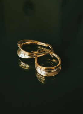 Gold Plated Ovale Hoop Oorbellen Elisea