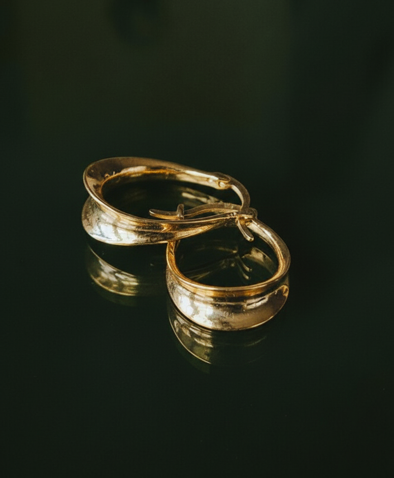 Gold Plated Ovale Hoop Oorbellen Elisea