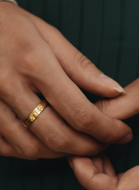 Gold Plated Stacked Ring Juji
