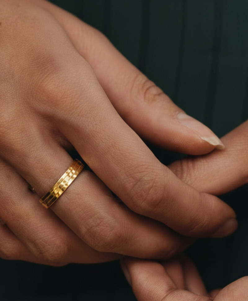 Gold Plated Stacked Ring Juji