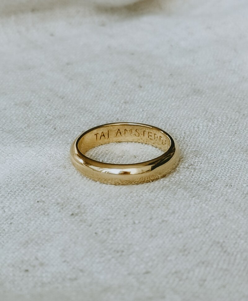 Polished Stack Ring Kichi (Slim), Gold Plated