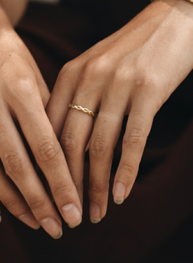 Braided (Pinky) Ring Hera, Gold Plated