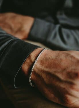 Zilveren Moderne Schakelarmband Heren Koa