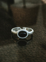 Argent Bague Homme Avec Onyx Noir Ovale Zephyr