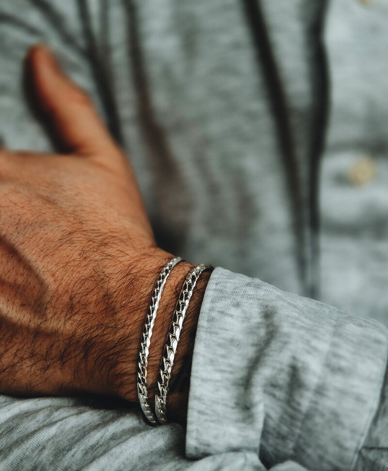 Zilveren Heren Visgraat Schakelarmband Askar