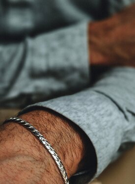 Silver Men’s Herringbone Link Bracelet Askar