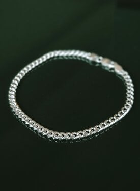 Silver Men’s Classic Curb Link Bracelet Taran