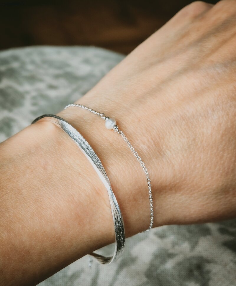 Zilveren Armbandje Met Parel Perline