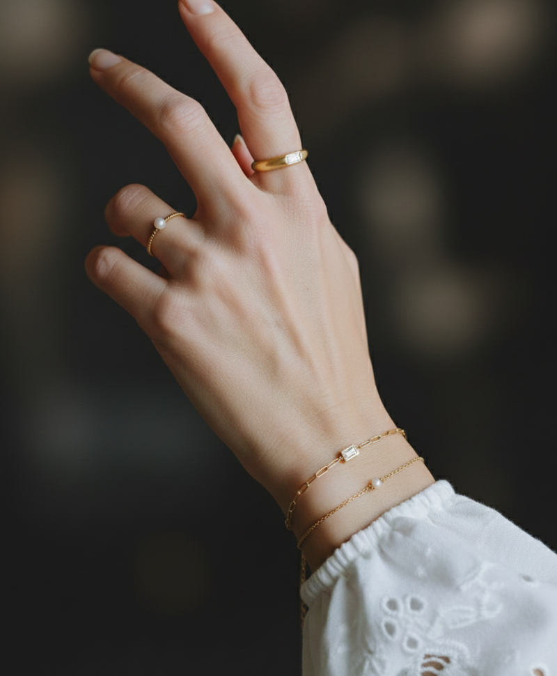 Gold Plated Ring Met Heldere Steen Neige