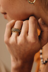 Sparkle Dome Ring Sora, Gold Plated