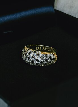 Gold Plated Steentjes Dome Ring Sora