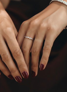 Braided (Pinky) Ring Hera, Silver