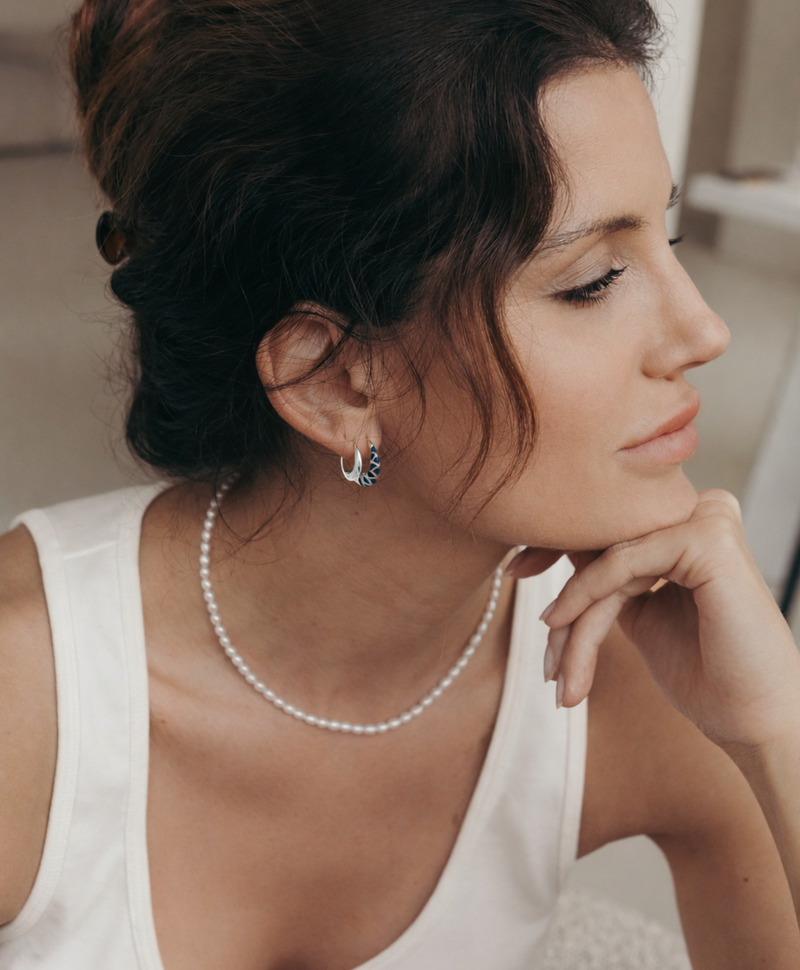 Collier Argent Perles Benya