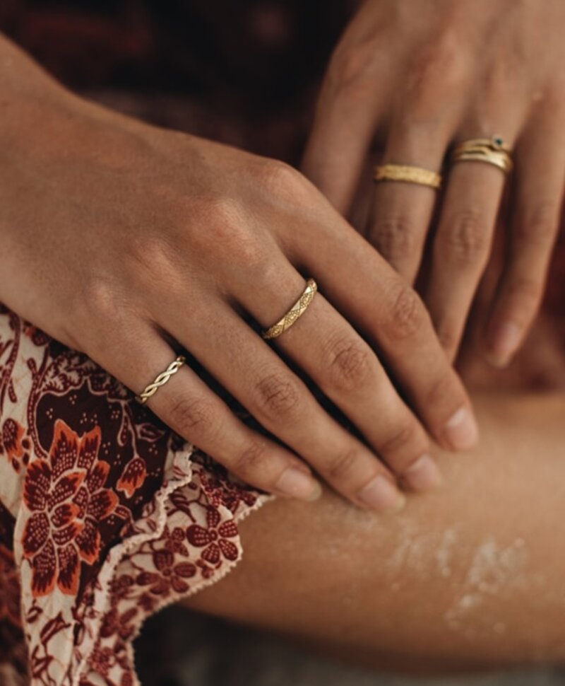 Bague Plaqué Or Motifs Vintage Aurore