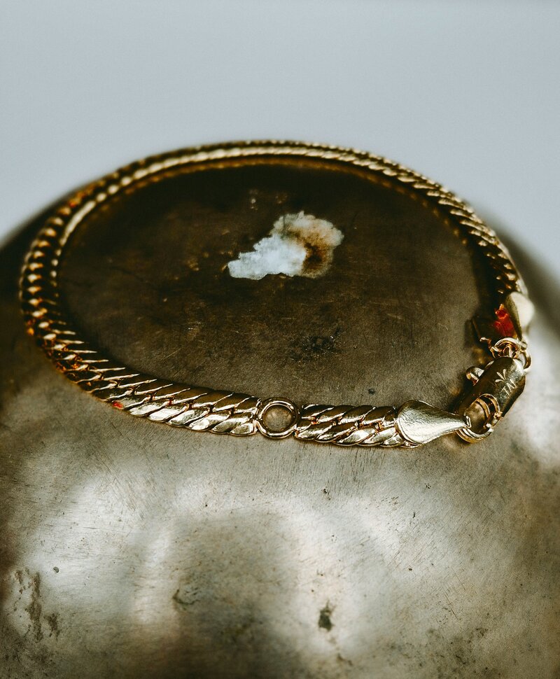 Gold Plated Platte Schakelarmband Isabeau - Bold