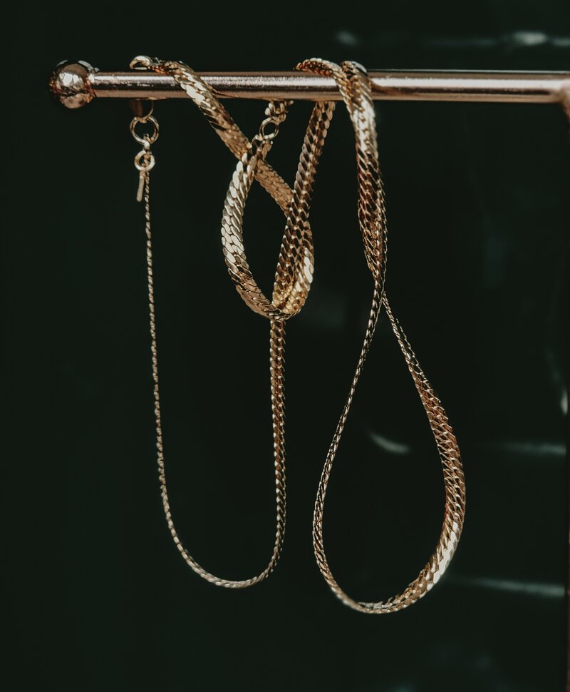 Flat Link Necklace Isabeau, Gold Plated