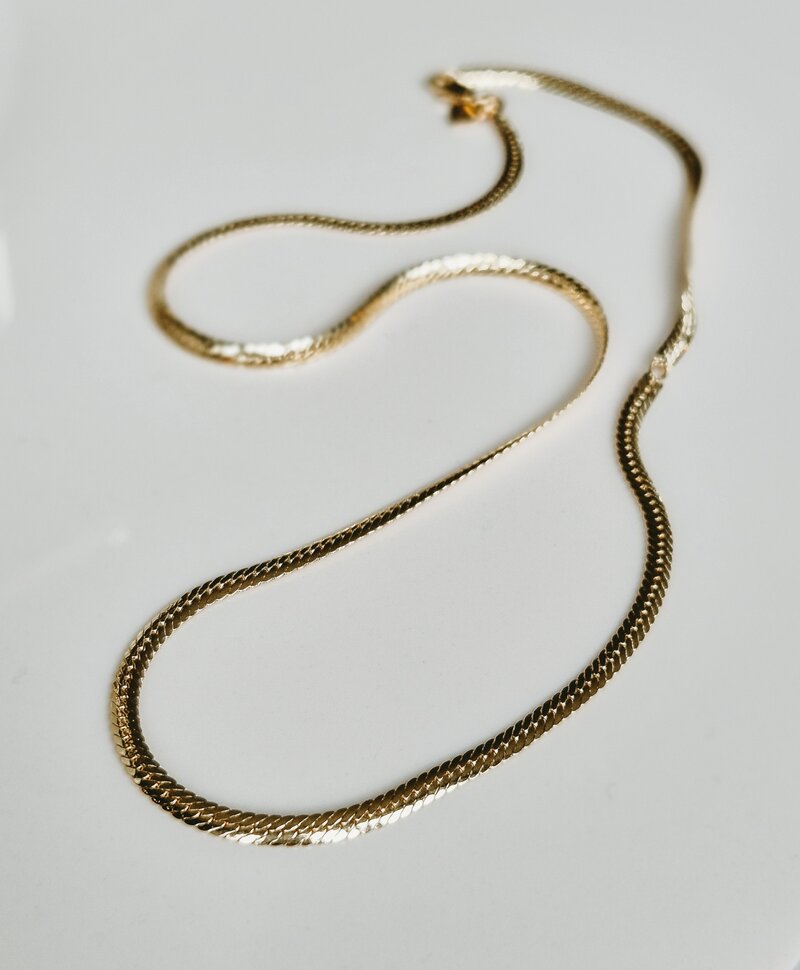 Gold Plated Platte Schakelketting Isabeau