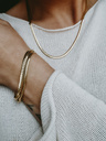 Flat Link Bracelet Isabeau Bold, Gold Plated