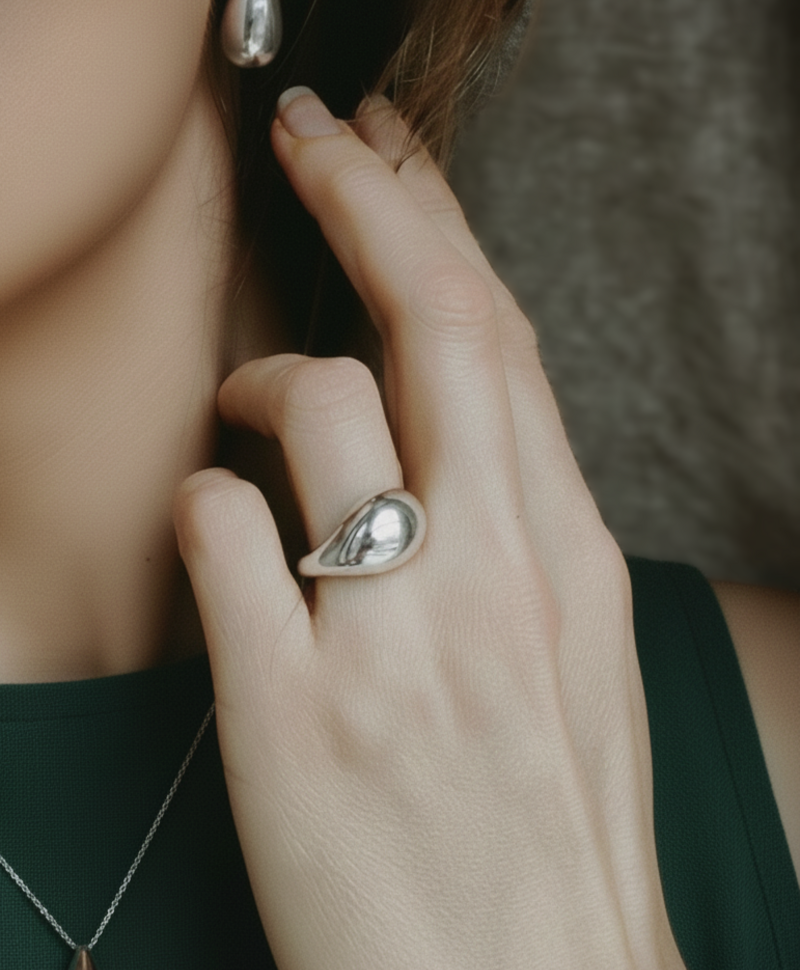 Silberne Kuppelring Ophélie