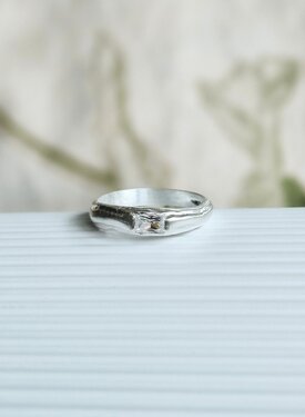 Ring With Clear Stone Neige, Silver