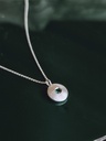 Silberne Kette Mit Grünem Stein Céleste