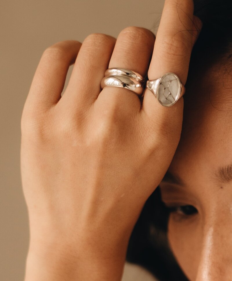 Mother Of Pearl Ring Miyuna, Silver