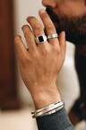 Bague Argent Symbole Onyx pour Hommes Adofo