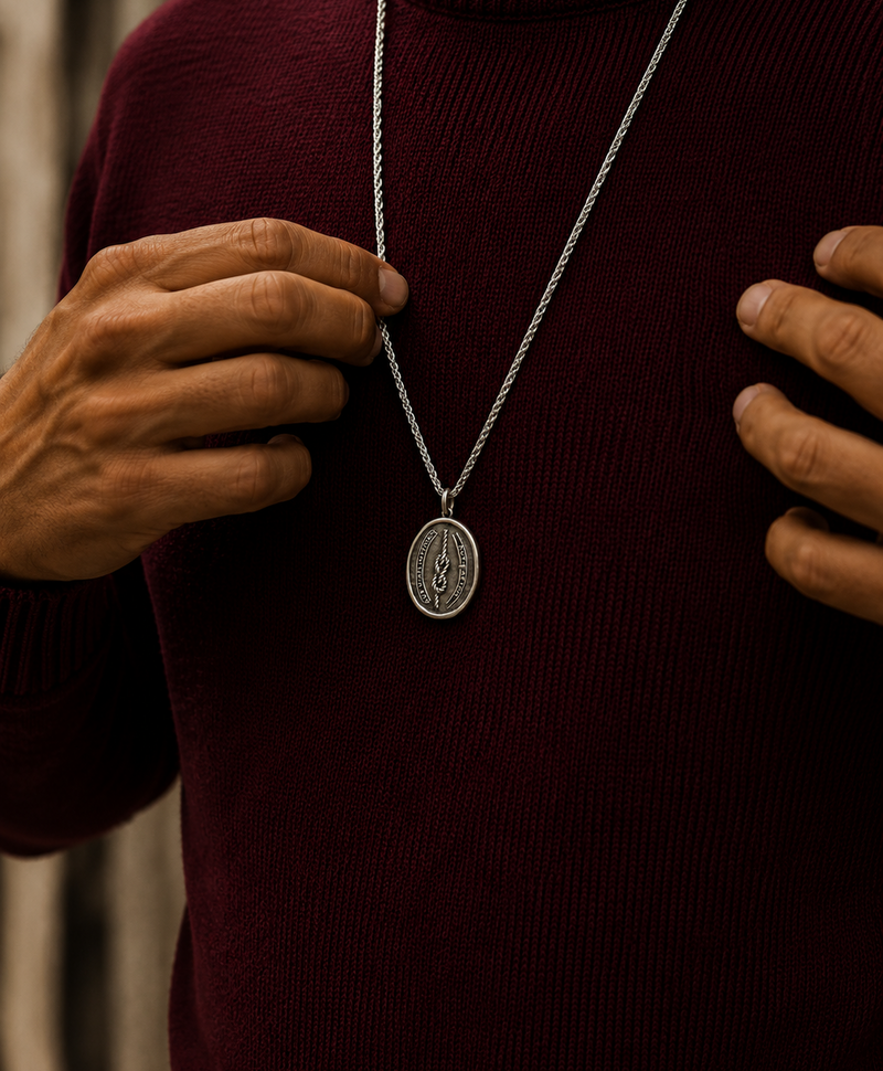 Pendentif Argent Symbole pour Hommes Vibodh