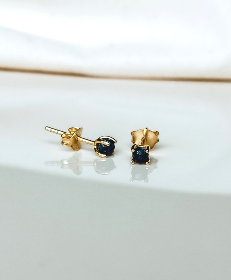 Enkele Gold Plated Kleine Lapis Lazuli Ear Stud Mana - Copy
