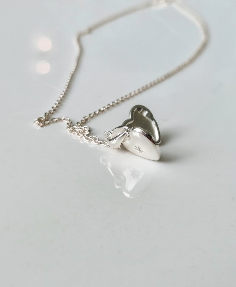 Zilveren Ketting Met Hartvormig Medaillon Amélie