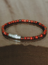 Bracelet de Perles pour Homme en Pierre Rouge Nhean