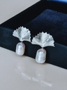 Boucles D’Oreilles Éventail À Perle Léa, Argent