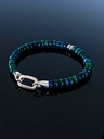 Blaugrün Silberperlen-Armband Herren Kaito