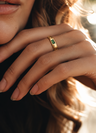 Vergoldeter Ring Mit Grünem Stein Émeraude
