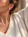 Heart-Shaped Ear Studs Chérie, Silver