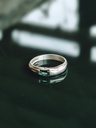 Bague Avec Pierre Verte Émeraude, Argent