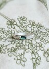 Silberne Ring Mit Grünem Stein Émeraude