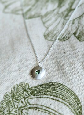 Zilveren Ketting Met Groene Steen Céleste