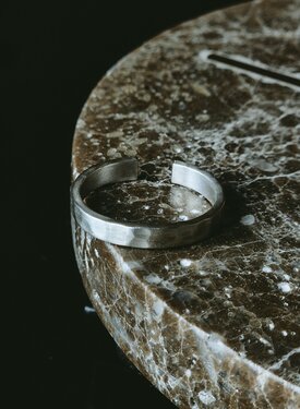Argent Bague Homme Martelée Rohe