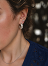 Zilveren Chubby Half Hoop Oorbellen Sable
