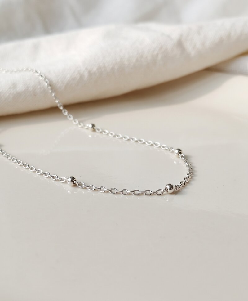 Ball Chain Necklace Adara, Silver