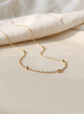 Collier Chaîne Plaqué Billes Or Adara